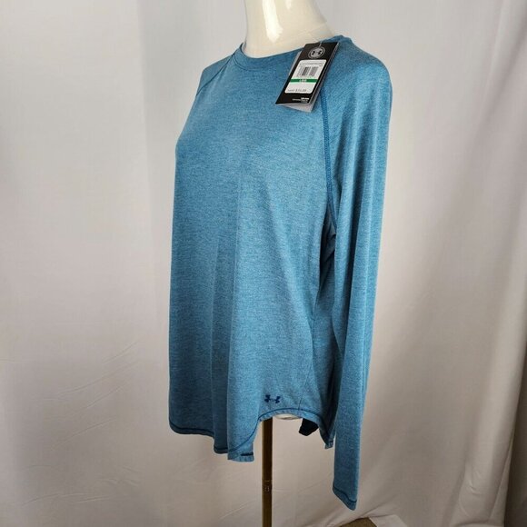 NEW Under Armour Top Large UA Open Back Long Sleeve Thunder Blue 1325873-489 NWT - Picture 3 of 13